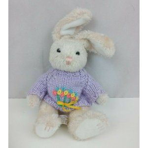 2001 Hugfun Int. Sweaters Collection Bunny In Lavendar Floral Sweater 10" Plush